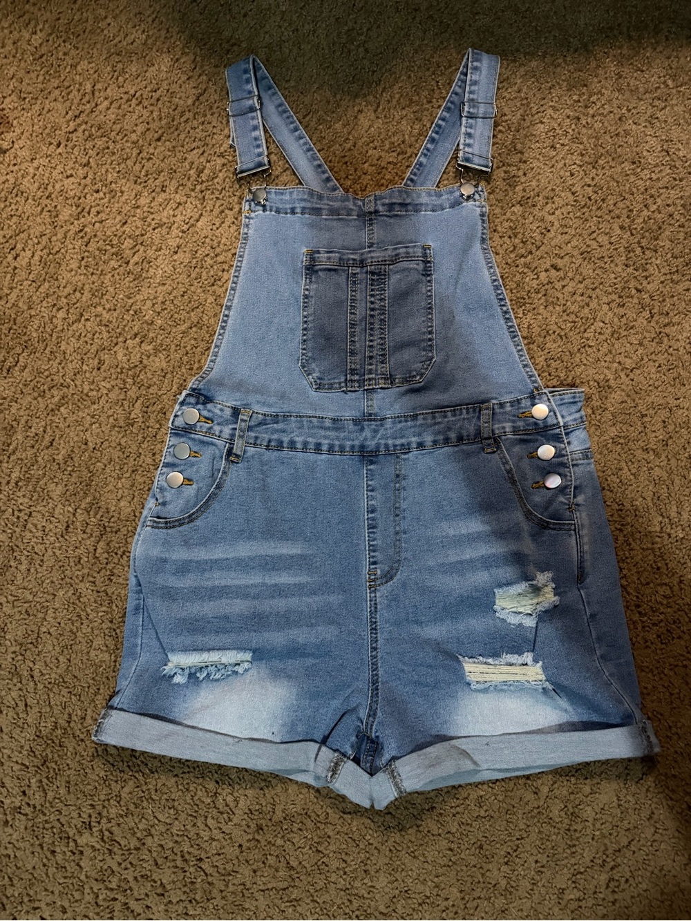 SHEIN Denim Short Overalls